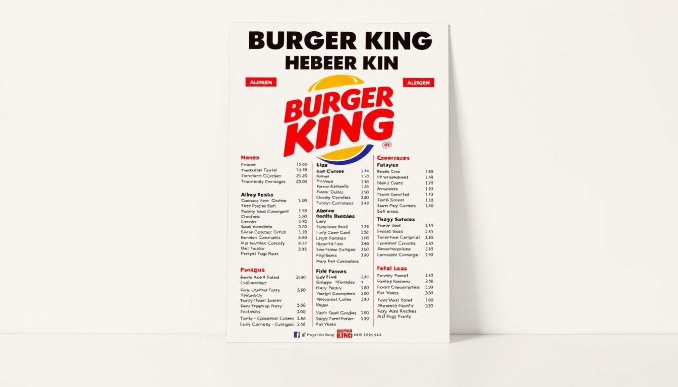 Burger King Allergen Menu