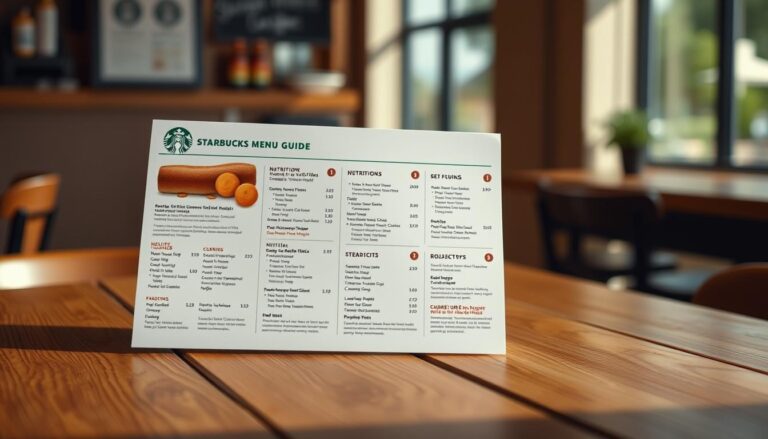 starbucks nutrition menu